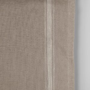 Kapea pellavakangas ruskeanharmaa valkoiset raidat sivuilla