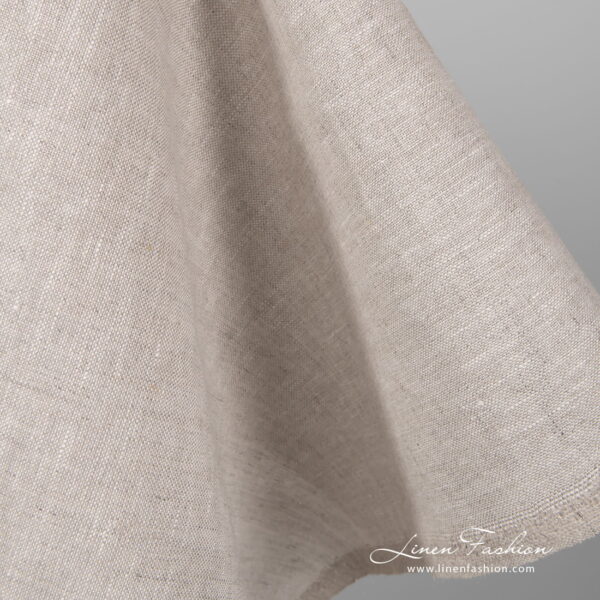 Melange light grey linen fabric