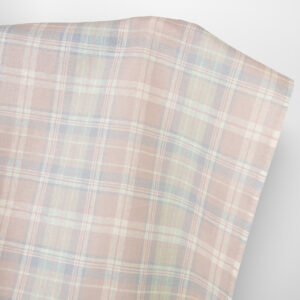 Pellavakangas vaaleanpunainen pastelliruudullinen