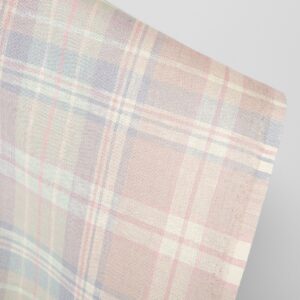 Pellavakangas vaaleanpunainen pastelliruudullinen