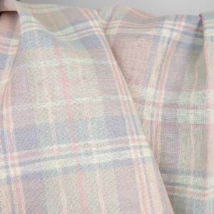 Pellavakangas vaaleanpunainen pastelliruudullinen