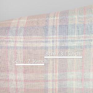 Pellavakangas vaaleanpunainen pastelliruudullinen