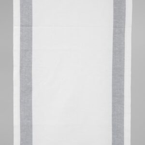 Narrow linen cotton fabric white colour with grey stripes
