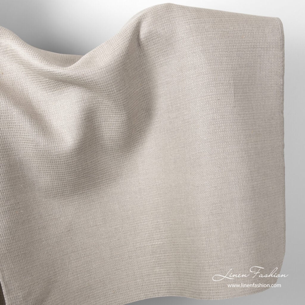 Waffle weave linen fabric