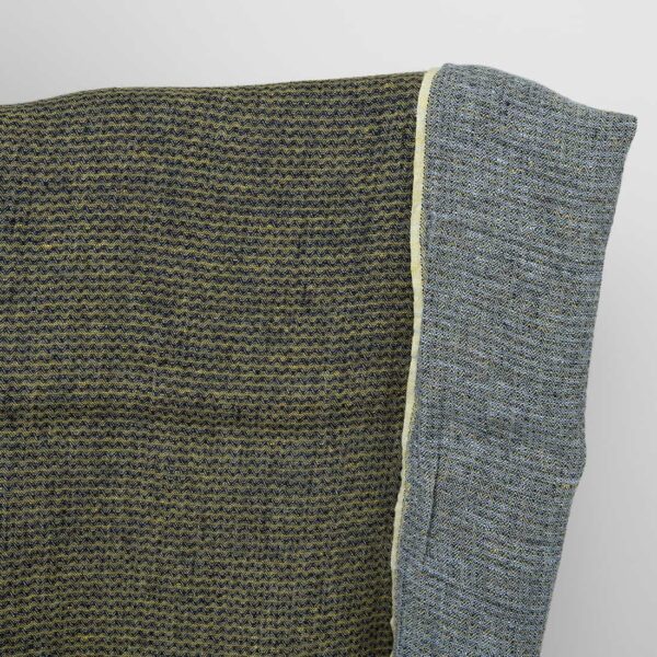 Linen fabric washed yellow and blue