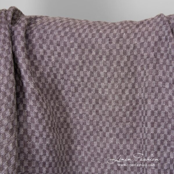 violet linen chess fabric, checks.