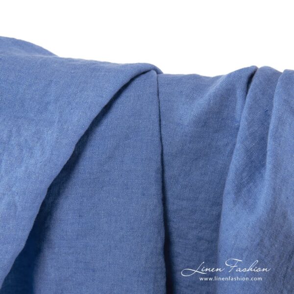 100% linen fabric in cornflower blue.