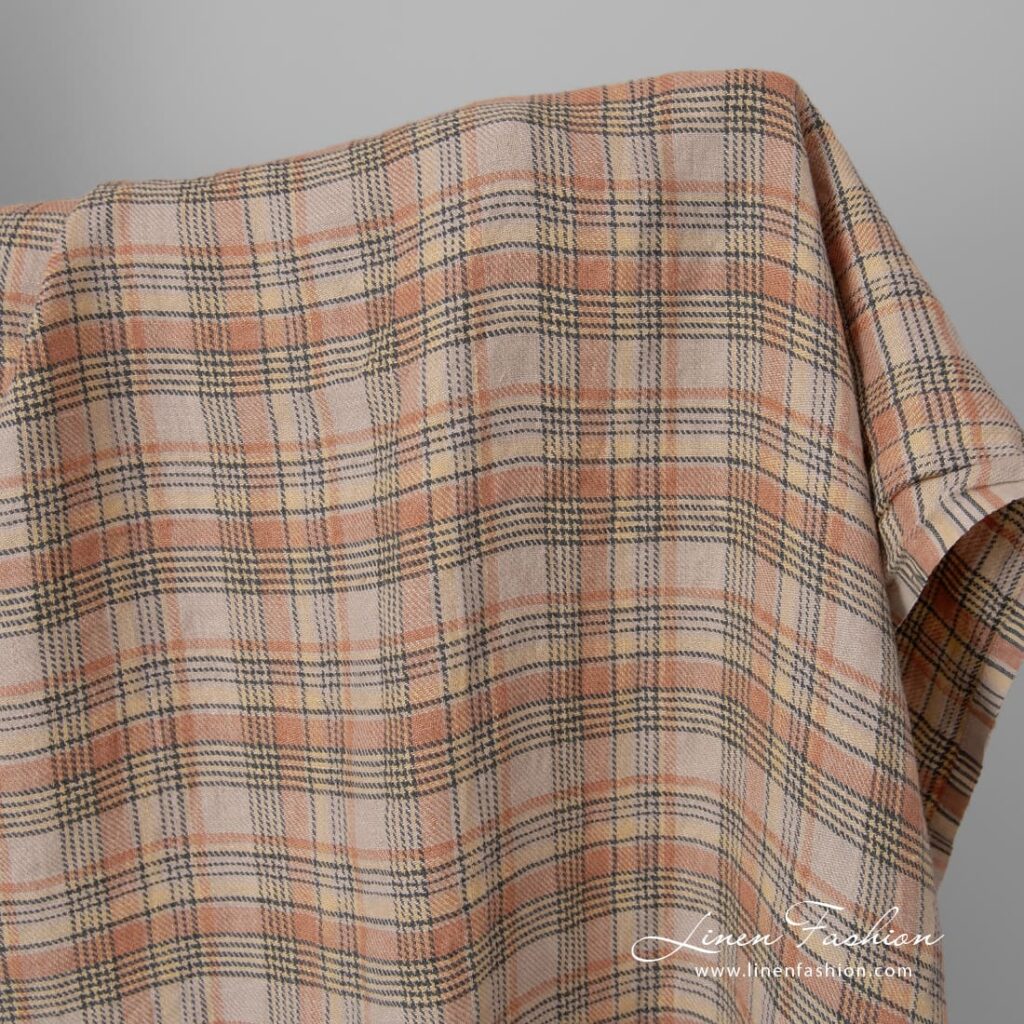 linen fabric multi color checks.