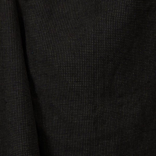 Patterned black linen cotton fabric.
