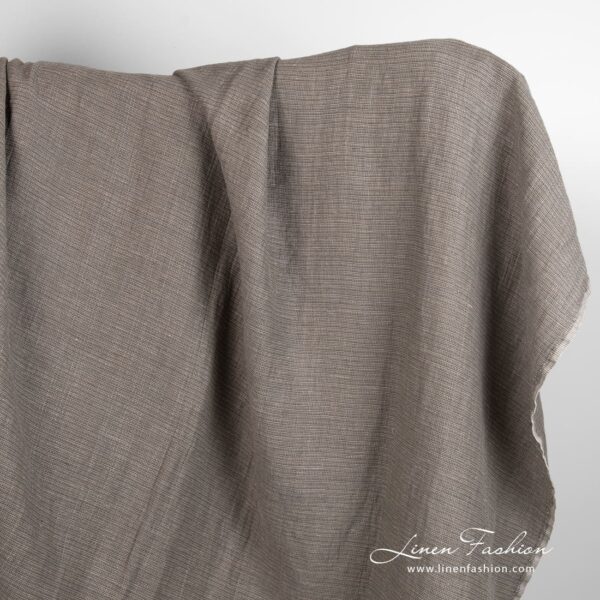Grey linen cotton fabric, specially washed to increase softness