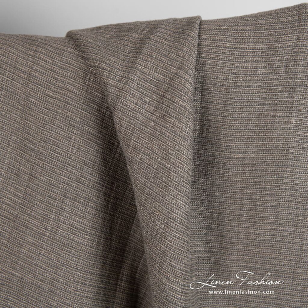 Harmaa pesty pellavapuuvillakangas 2 Linen cotton fabric in grey color, perfect for clothes and home textile