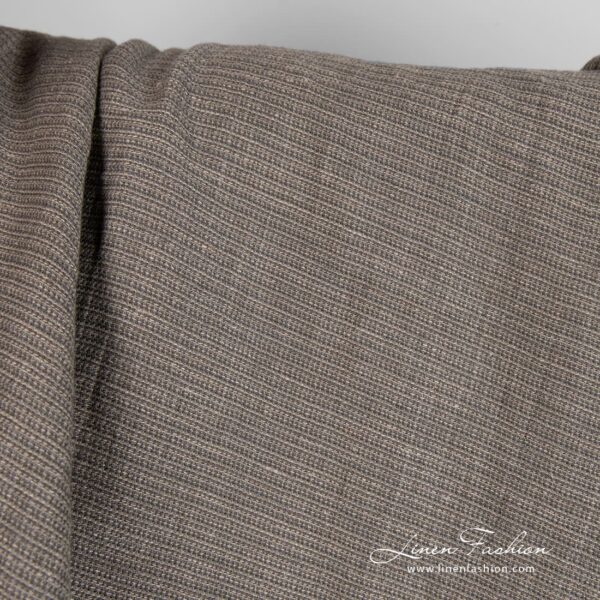 Grey linen cotton fabric in small delicate design