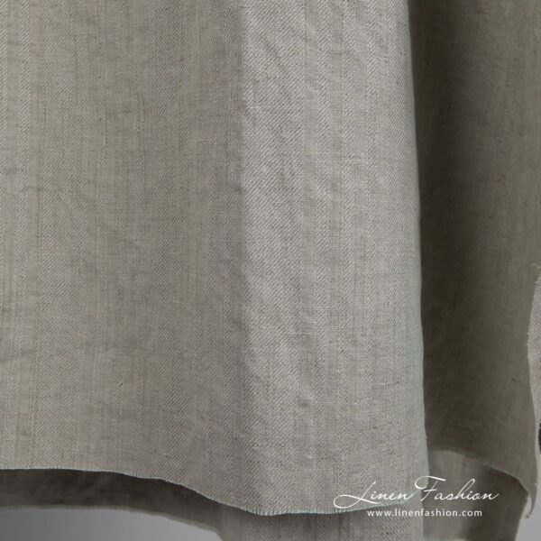 Linen cotton fabric in old green color, perfect for clothes and home textile