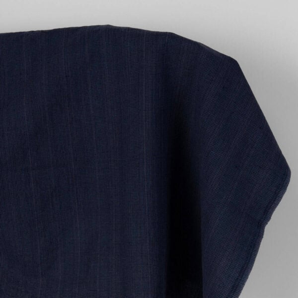 Linen cotton fabric dark multicolour striped
