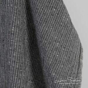 Musta raidallinen pesty pellavapuuvillakangas 12 Black linen cotton fabric in stripes, perfect for clothes and home textile