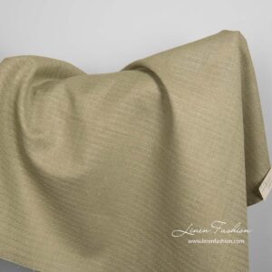 Vihreä pellavapuuvillakangas aaltokuviolla