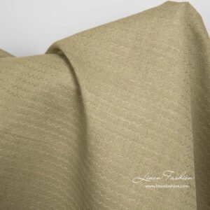 Vihreä pellavapuuvillakangas aaltokuviolla