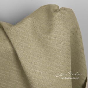 Vihreä pellavapuuvillakangas aaltokuviolla