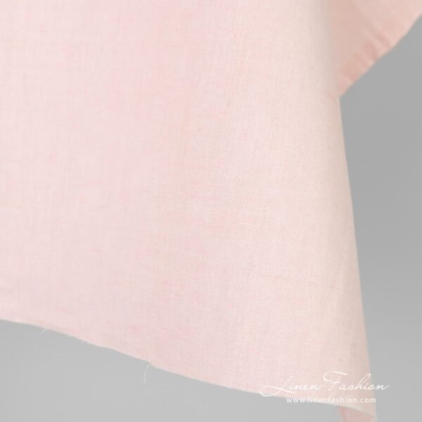 Rosy linen cotton fabric in melange, 150cm width