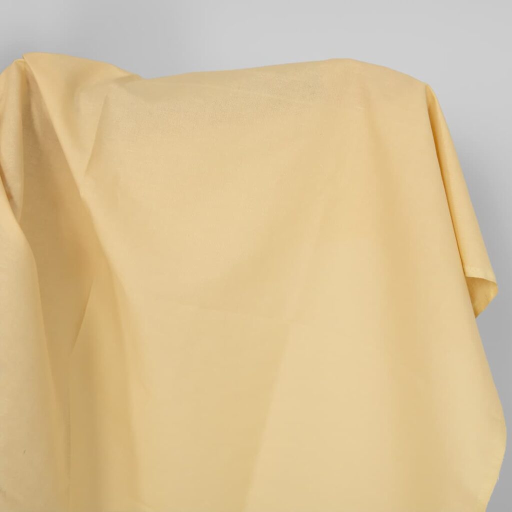 Linen cotton fabric pale yellow colour