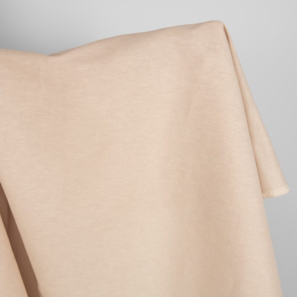 Linen cotton fabric light brown with pink undertone