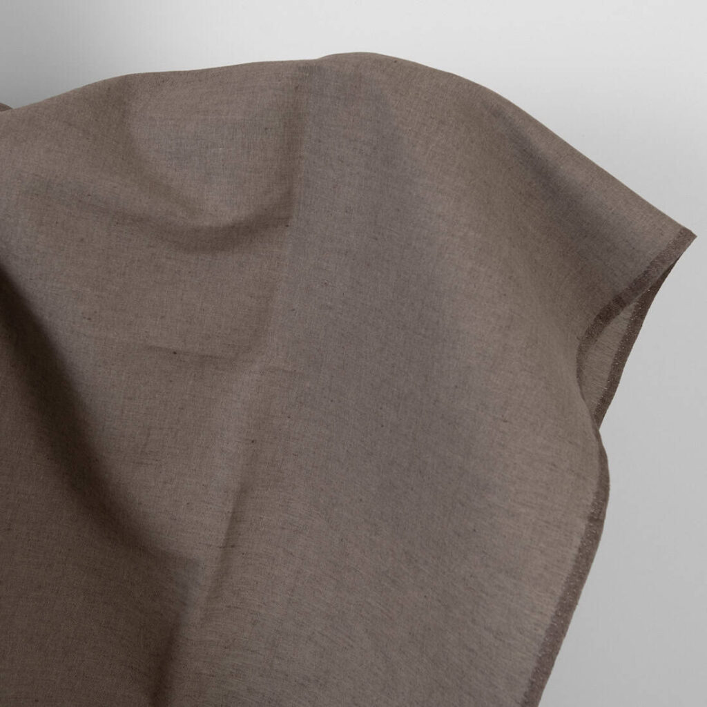 Linen cotton fabric grey-brown melange