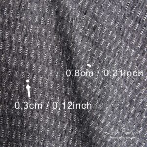 Pellava mustavalkoinen kuviollinen kangas pesty 8 Washed linen fabric, black backround with white ticks, measurements