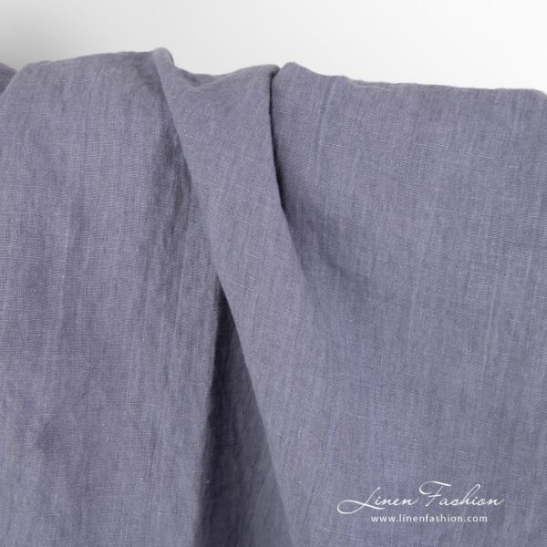 100% linen fabric in violet colour.