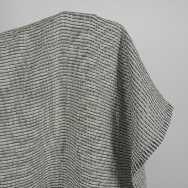 Washed linen fabric green-grey small pattern product photo