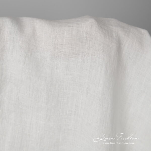Lightweight washed linen fabric white colour product photo
