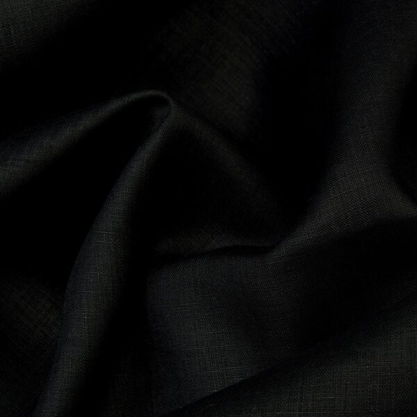Black linen fabric, 100% linen