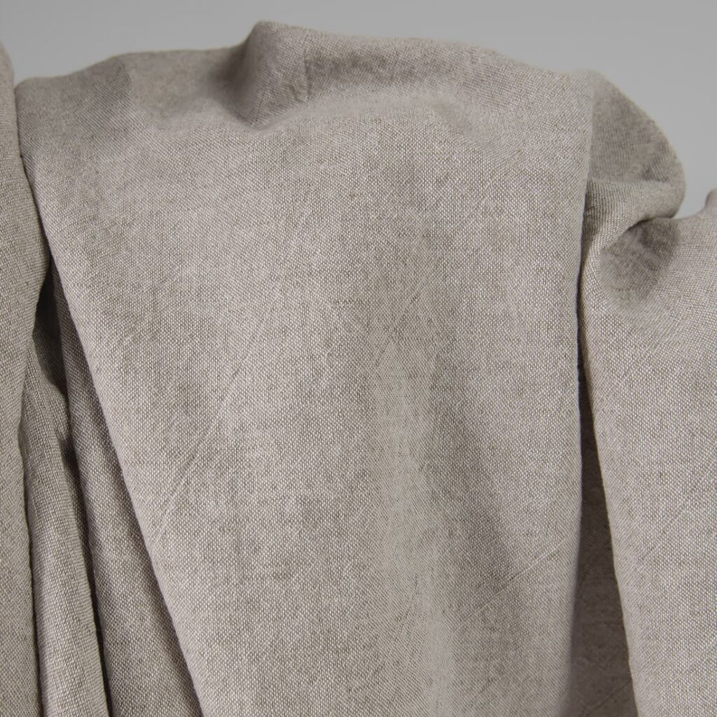 Leveä pesty pellavapuuvillakangas beigenvärinen 4 Wide washed linen cotton fabric sand colour product photo