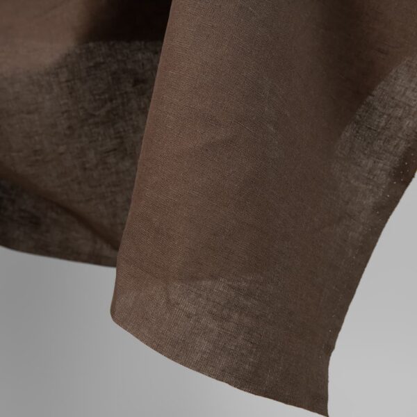 dark brown linen cotton fabric solid
