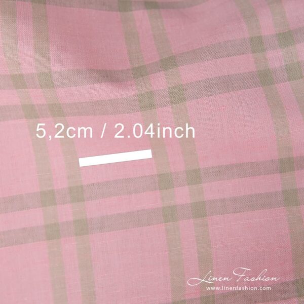 Pink fabric in checks.