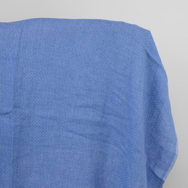 Blue striated washed linen fabric
