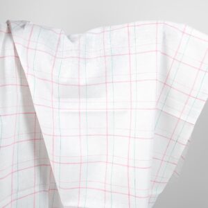 Ruudullinen puhdas pellavakangas, luonnonvalkoinen