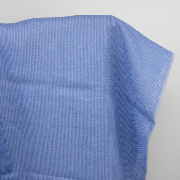Blue patterned linen fabric