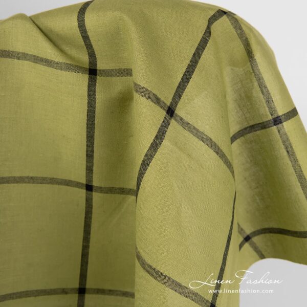 Light green dyed linen cotton fabric.