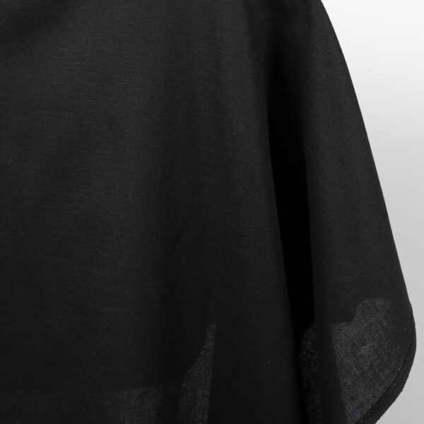 Linen cotton fabric black colour close up detail