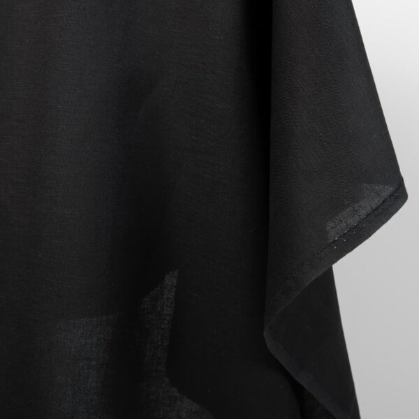 Linen cotton fabric black colour edge
