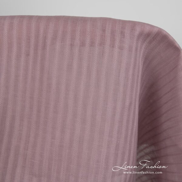 Linen fabric lilac colour with patterned stripes product photo