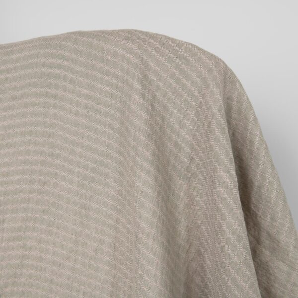 Washed linen fabric lilac green pattern, diamonds