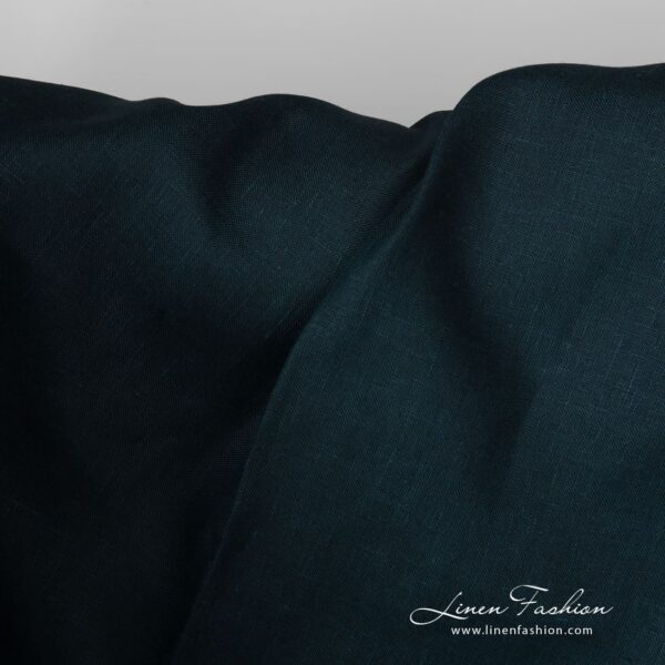 Linen fabric dark blue colour product photo