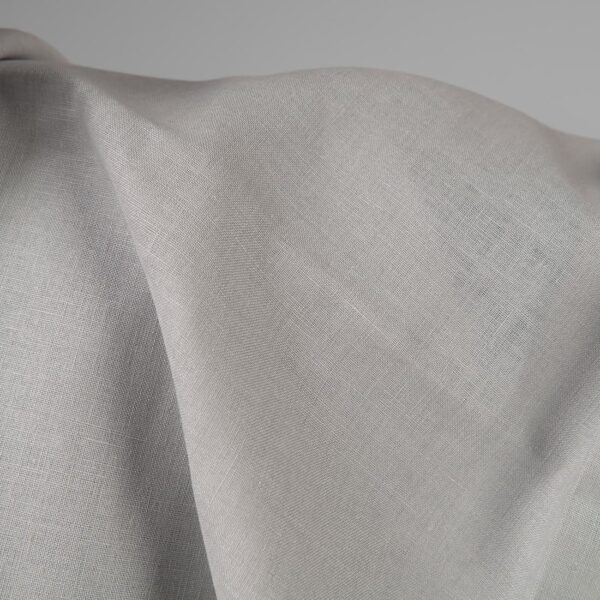 Linen fabric light grey colour close up detail