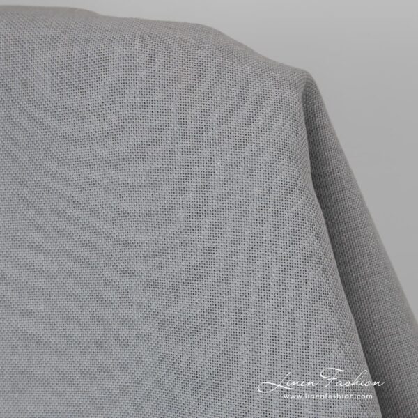 Thick bluish grey linen fabric.