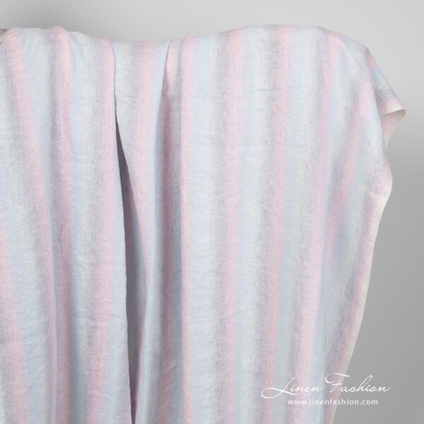 Multicolored linen fabric with lurex