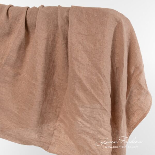 Linen fabric in cocoa colour.