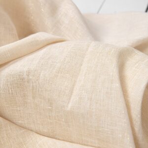 Vaaleankeltainen pellavakangas kultaisella lurexilla