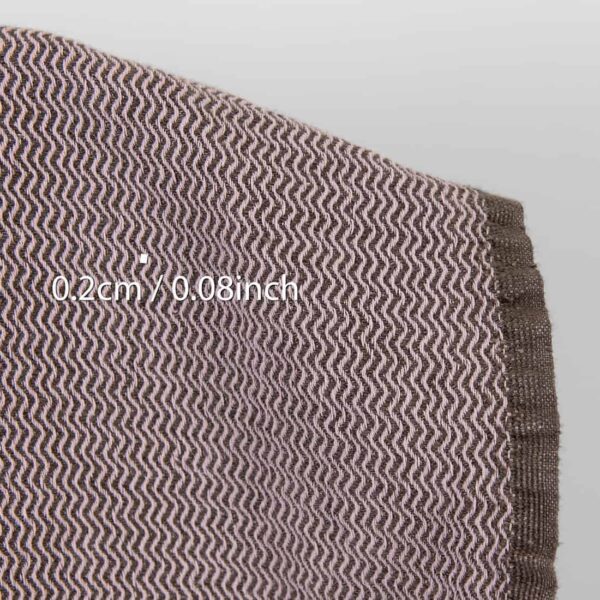 Linen cotton heavy fabric lilac and brown zigzag washed, with measurements