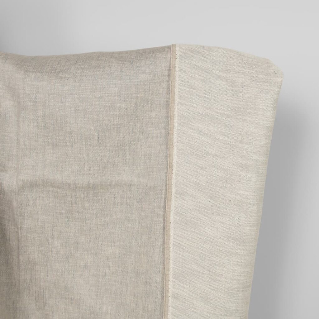 Linen cotton fabric beige grey satin double-sided